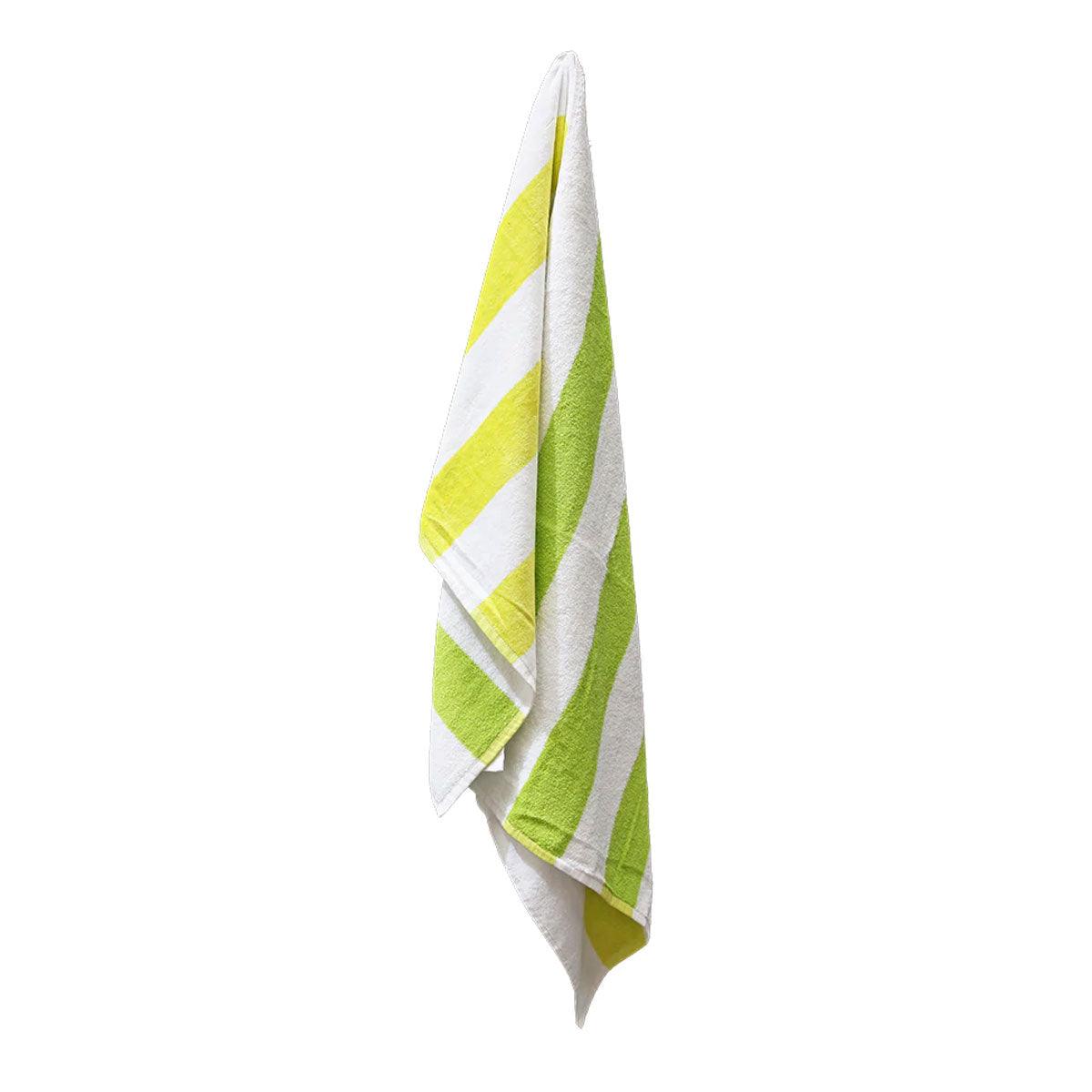 Buy J.Elliot Home 400GSM Premium Cotton Reversible Striped Beach Towel 76 x 152 cm Lime Green discounted | Products On Sale Australia