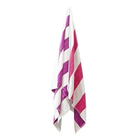 Buy J.Elliot Home 400GSM Premium Cotton Reversible Striped Beach Towel 76 x 152 cm Pink Purple discounted | Products On Sale Australia