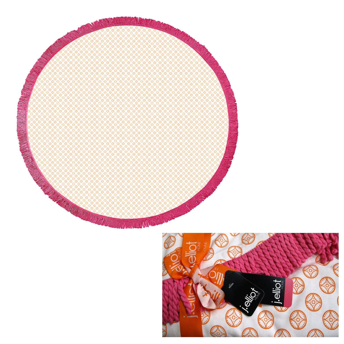 Buy J.Elliot Home Koel Round Cotton Turkish Towel Orange/ Pink discounted | Products On Sale Australia