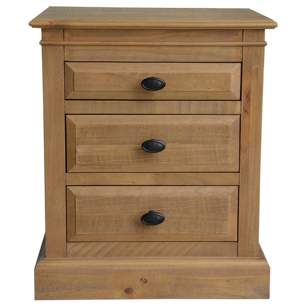 Buy Jade Bedside Tables 3 Drawers Storage Cabinet End Nightstand Table - Natural discounted | Products On Sale Australia