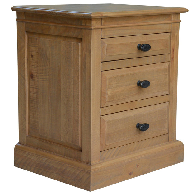 Buy Jade Bedside Tables 3 Drawers Storage Cabinet End Nightstand Table - Natural discounted | Products On Sale Australia