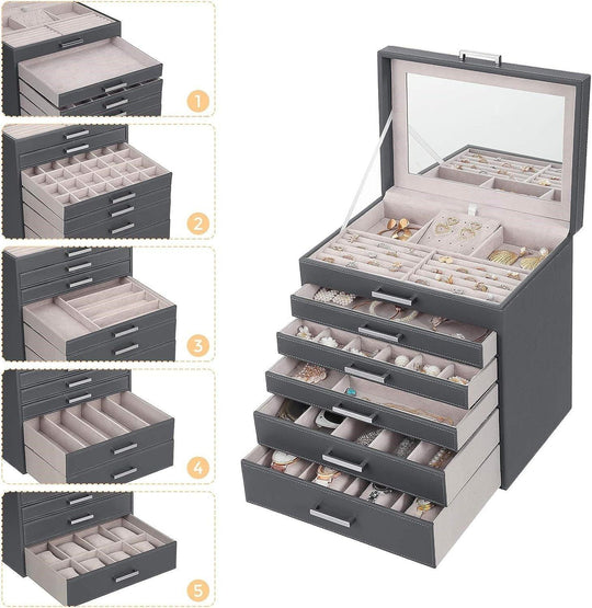 Buy Jewellery Box 6 Layer 5 Drawer discounted | Products On Sale Australia