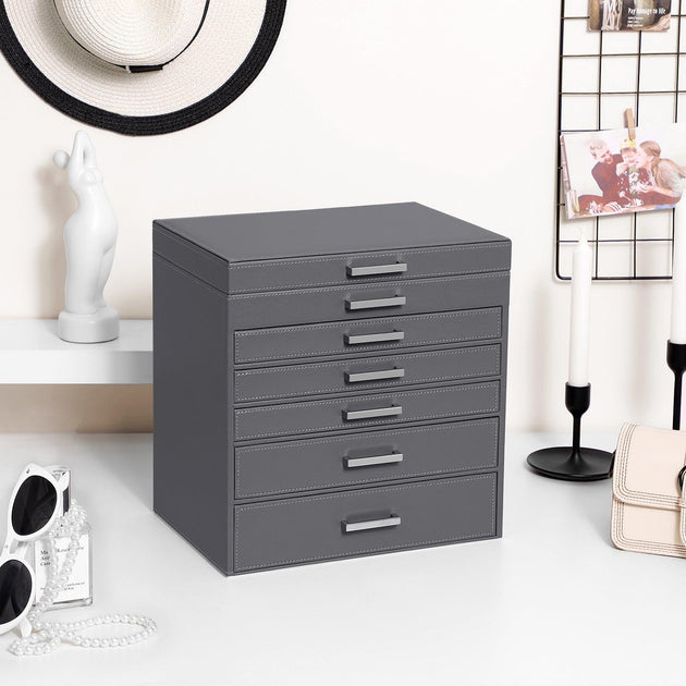 Buy Jewellery Grey Box, 6 Layers, 5 Drawers discounted | Products On Sale Australia