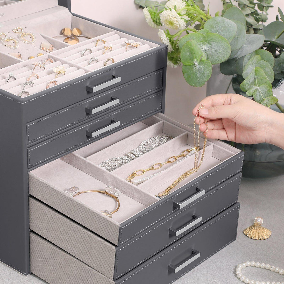 Buy Jewellery White Box, 6 Layers, 5 Drawers discounted | Products On Sale Australia