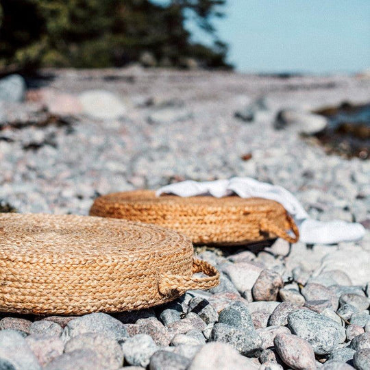 Buy Jute Hand Braided natural floor-pallet cushion 60 x 60 x 20 cm discounted | Products On Sale Australia