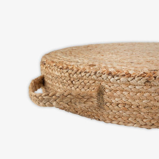 Buy Jute Hand Braided natural floor-pallet cushion 60 x 60 x 20 cm discounted | Products On Sale Australia