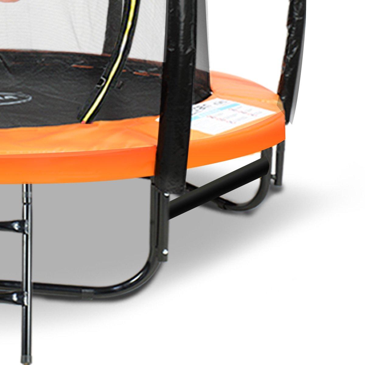 Buy Kahuna 8ft Outdoor Orange Trampoline For Kids And Children Suited For Fitness Exercise Gymnastics With Safety Enclosure Basketball Hoop Set discounted | Products On Sale Australia
