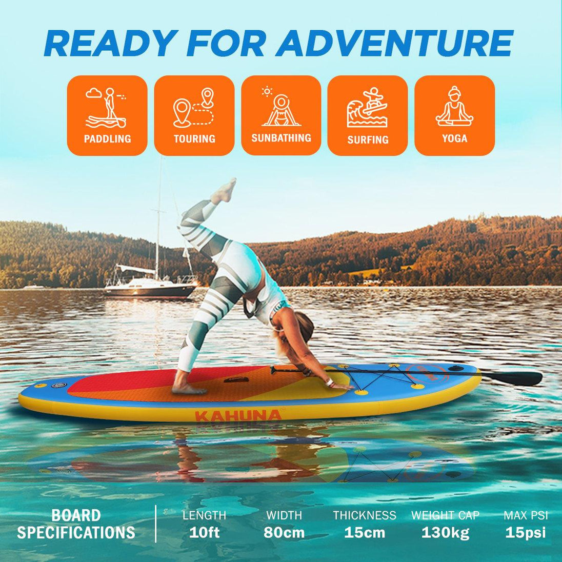 Buy Kahuna Hana Inflatable Stand Up Paddle Board 10FT w/ iSUP Accessories discounted | Products On Sale Australia