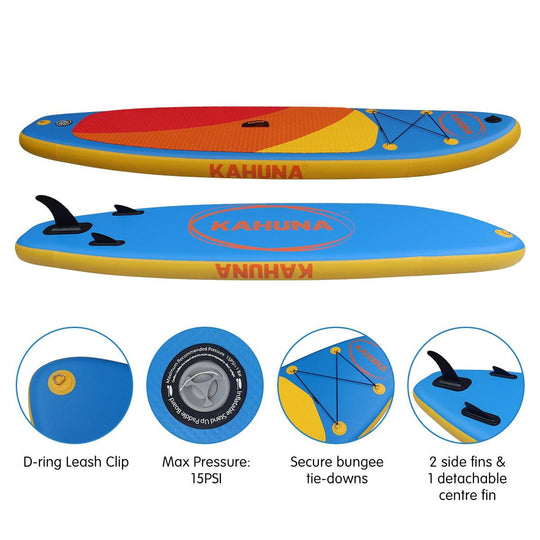 Buy Kahuna Hana Inflatable Stand Up Paddle Board 10FT w/ iSUP Accessories discounted | Products On Sale Australia