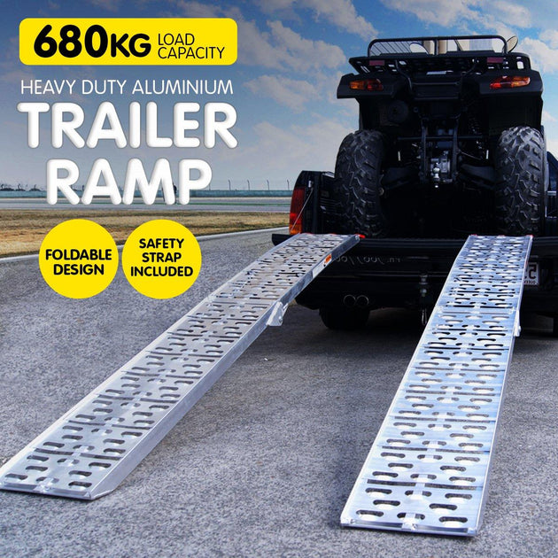 Buy Kartrite 2x Aluminium Folding Loading Ramps ATV Motorbike discounted | Products On Sale Australia