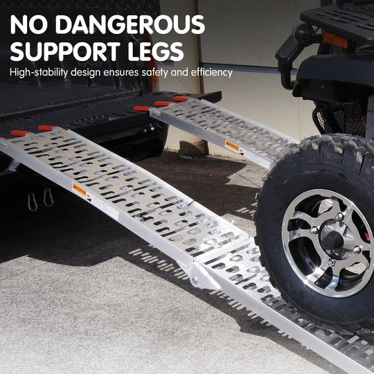 Buy Kartrite 2x Aluminium Folding Loading Ramps ATV Motorbike discounted | Products On Sale Australia