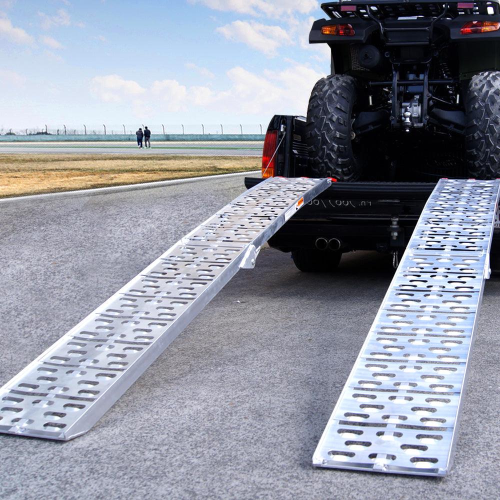 Buy Kartrite 2x Aluminium Folding Loading Ramps ATV Motorbike discounted | Products On Sale Australia