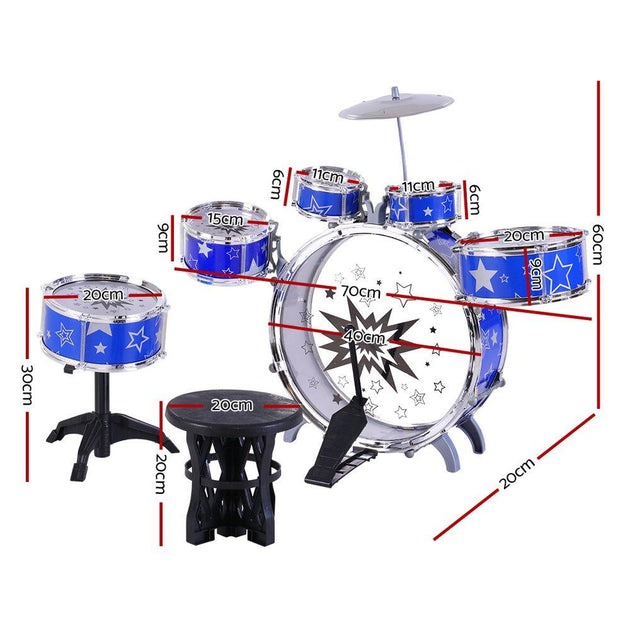 Buy Keezi 11 Piece Kids Drum Set discounted | Products On Sale Australia