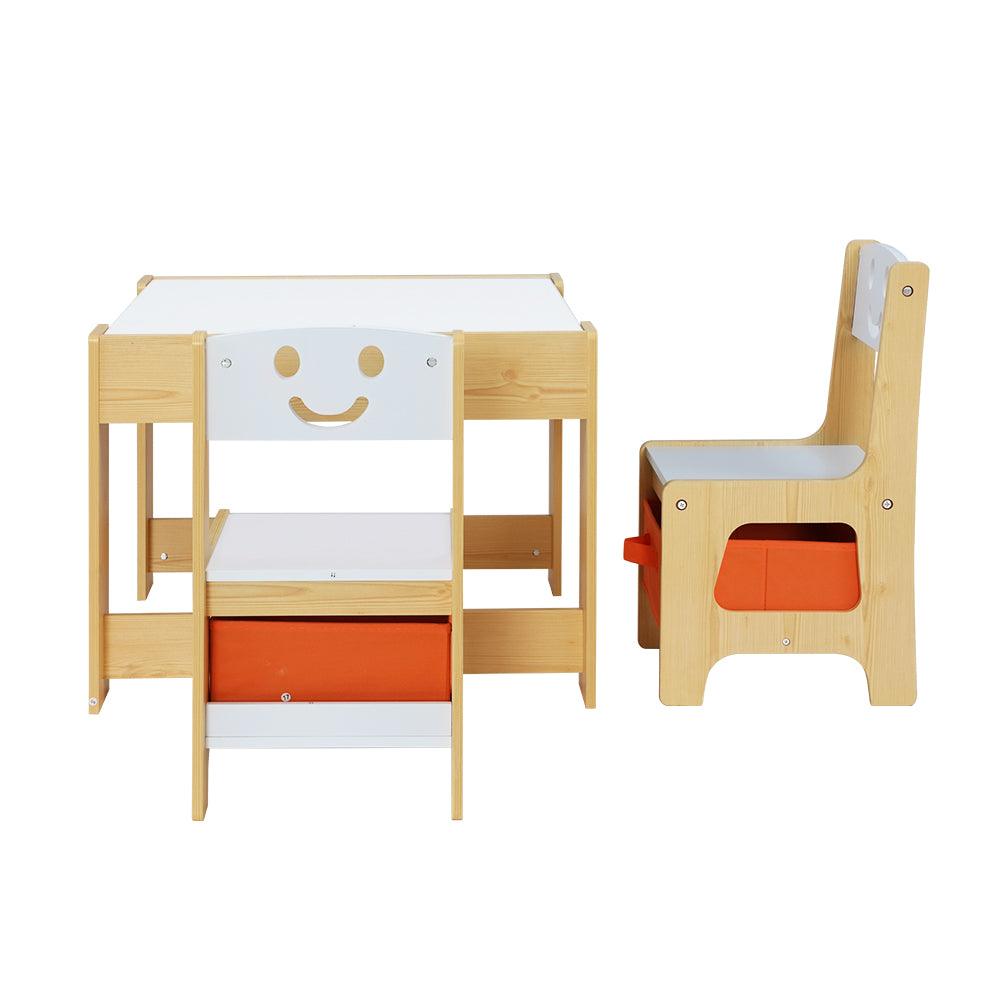 Buy Keezi 3PCS Kids Table and Chairs Set Activity Desk Chalkboard Toys Storage Box discounted | Products On Sale Australia