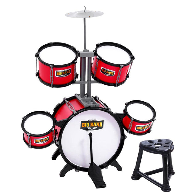 Keezi Kids 7 Drum Set Junior Drums Kit Musical Play Toys Childrens Mini Big Band Products On Sale Australia | Baby & Kids > Toys Category