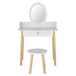 Buy Keezi Kids Dressing Table Chair Set Wooden Leg Vanity Makeup Drawer Mirror discounted | Products On Sale Australia