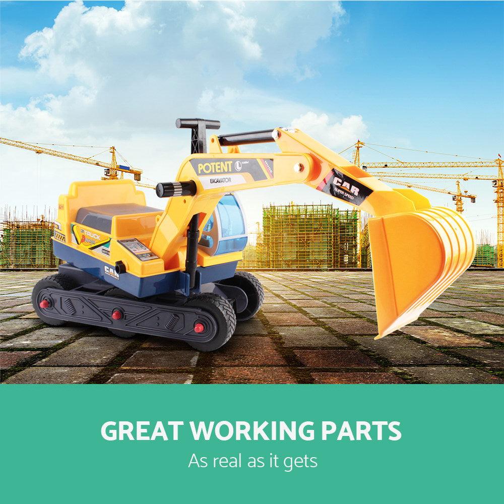 Buy Keezi Ride On Car Toys Kids Excavator Digger Sandpit Bulldozer Car Pretend Play discounted | Products On Sale Australia