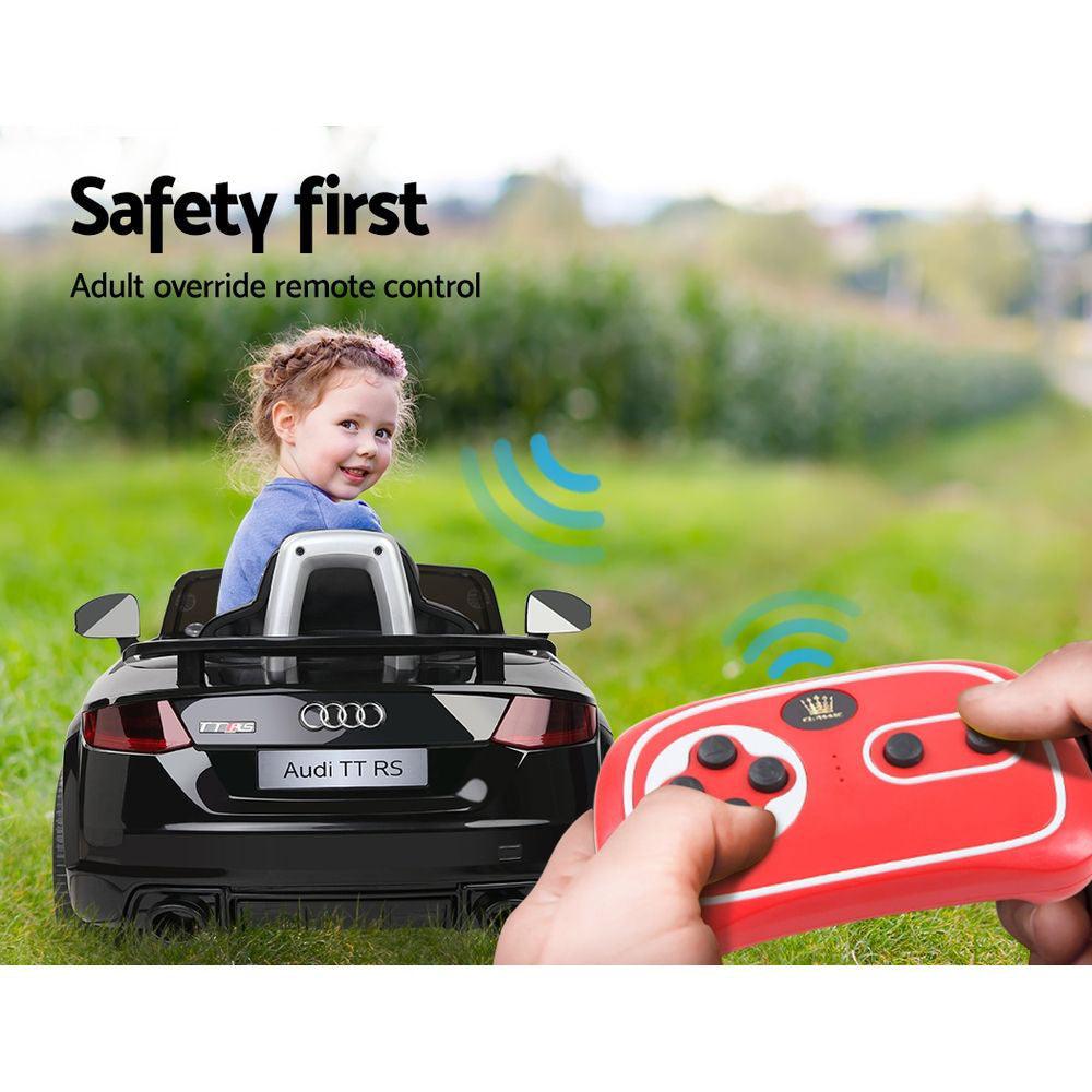 Buy Kids Electric Ride On Car Audi Licensed TTRS Toy Cars Remote 12V Battery Black discounted | Products On Sale Australia