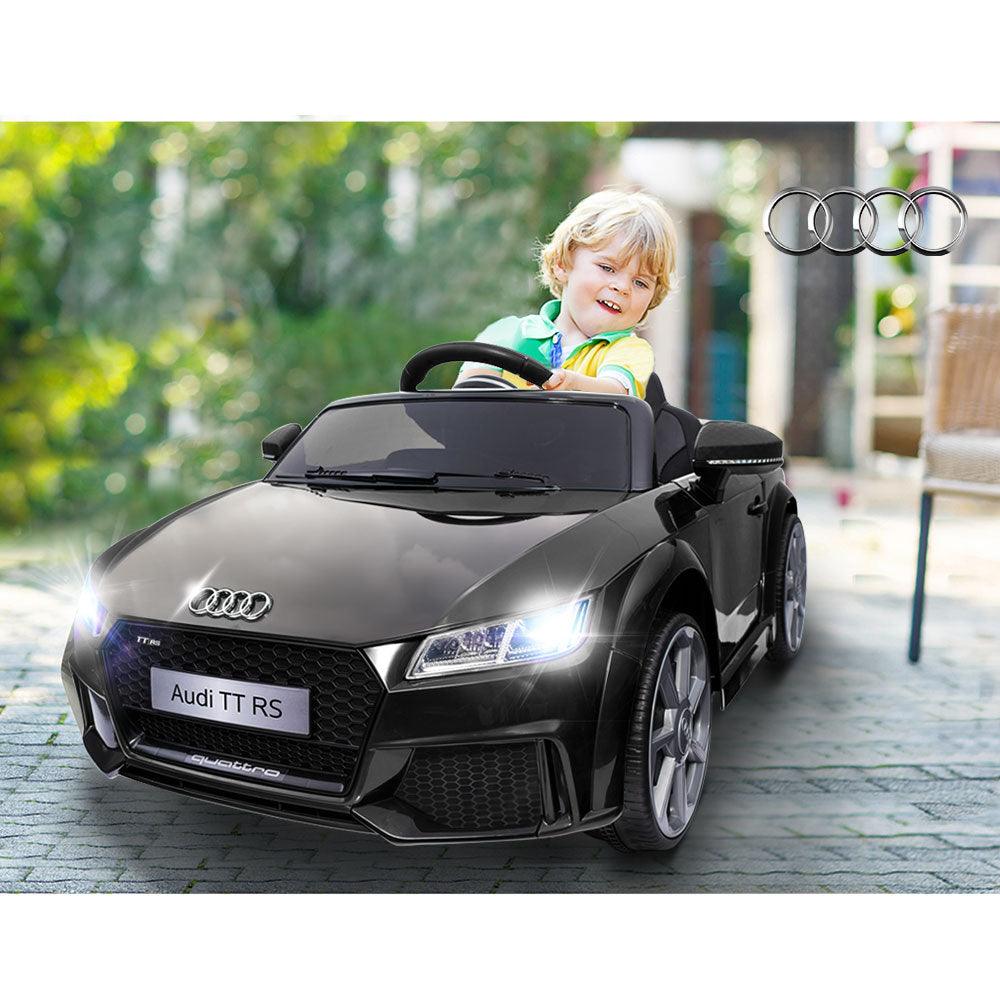 Buy Kids Electric Ride On Car Audi Licensed TTRS Toy Cars Remote 12V Battery Black | Products On Sale Australia