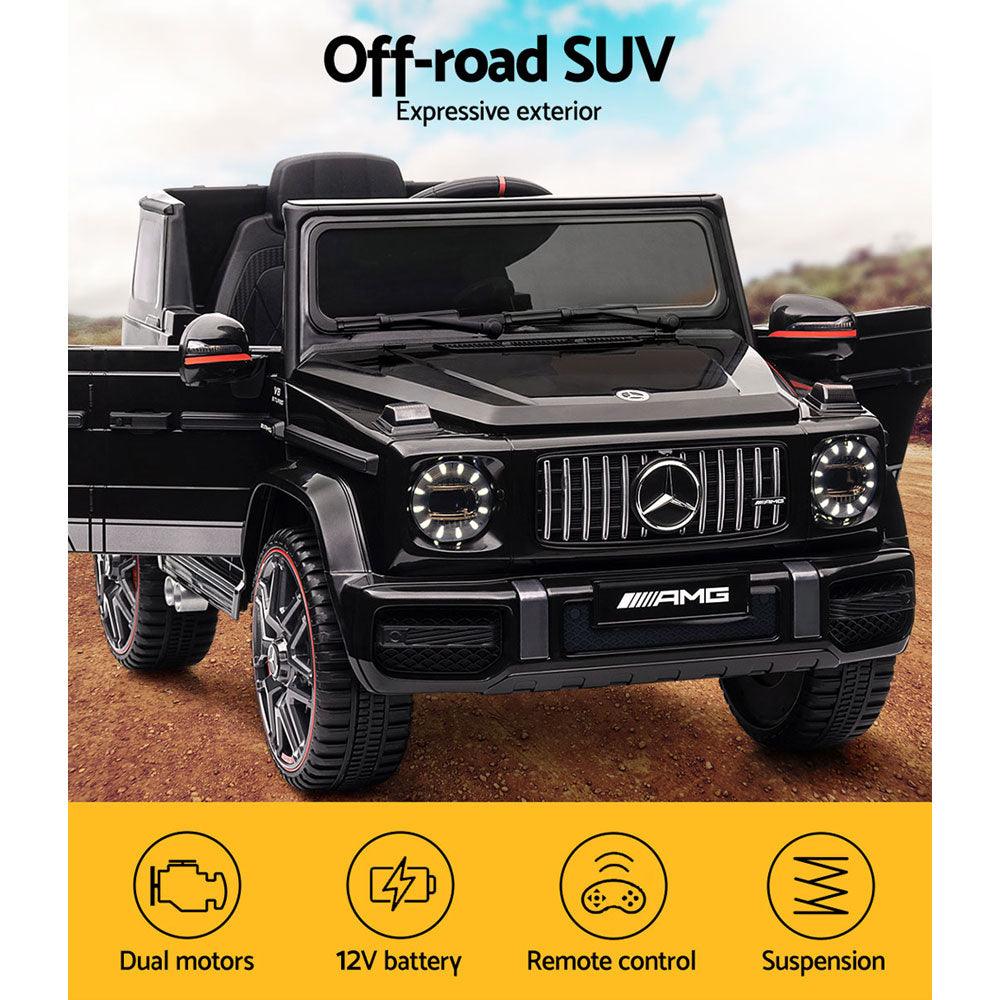 Buy Kids Electric Ride On Car Mercedes-Benz Licensed AMG G63 Toy Cars Remote Black discounted | Products On Sale Australia