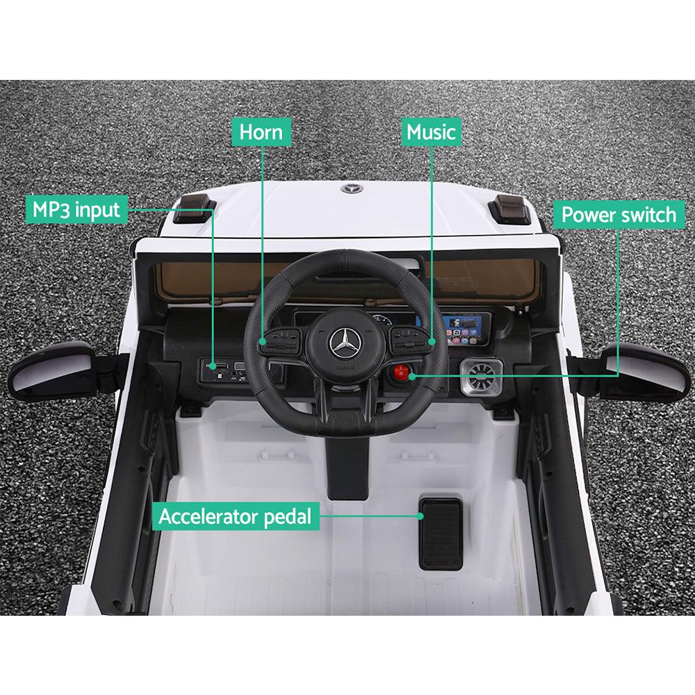 Buy Kids Electric Ride On Car Mercedes-Benz Licensed AMG G63 Toy Cars Remote White discounted | Products On Sale Australia