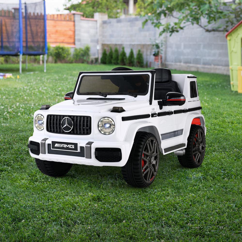 Buy Kids Electric Ride On Car Mercedes-Benz Licensed AMG G63 Toy Cars Remote White discounted | Products On Sale Australia