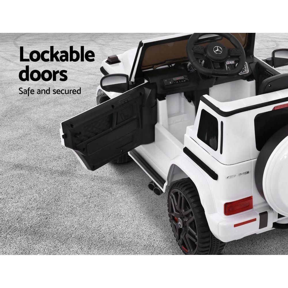 Buy Kids Electric Ride On Car Mercedes-Benz Licensed AMG G63 Toy Cars Remote White discounted | Products On Sale Australia