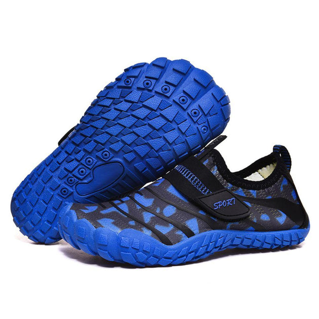 Buy Kids Water Shoes Barefoot Quick Dry Aqua Sports Shoes Boys Girls (Pattern Printed) - Blue Size Bigkid US3 = EU34 discounted | Products On Sale Australia