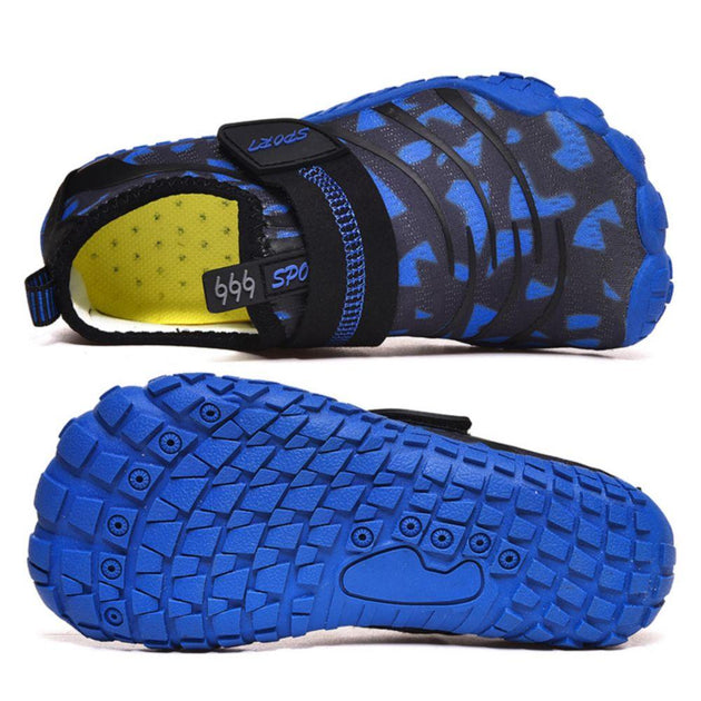 Buy Kids Water Shoes Barefoot Quick Dry Aqua Sports Shoes Boys Girls (Pattern Printed) - Blue Size Bigkid US3 = EU34 discounted | Products On Sale Australia