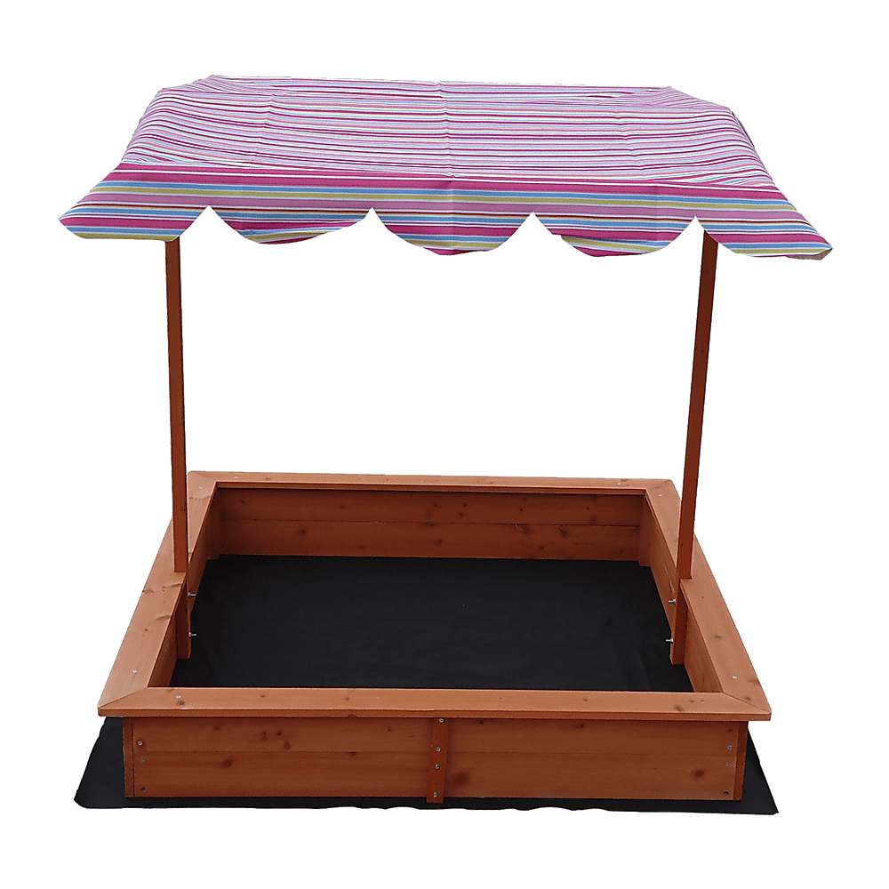 Buy Kids Wooden Toy Sandpit with Adjustable Canopy discounted | Products On Sale Australia