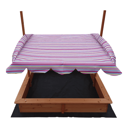 Buy Kids Wooden Toy Sandpit with Adjustable Canopy discounted | Products On Sale Australia