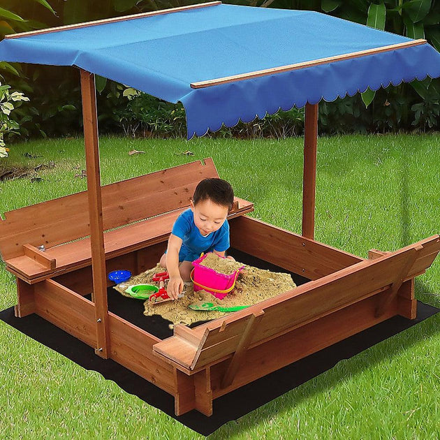 Buy Kids Wooden Toy Sandpit with Canopy discounted | Products On Sale Australia