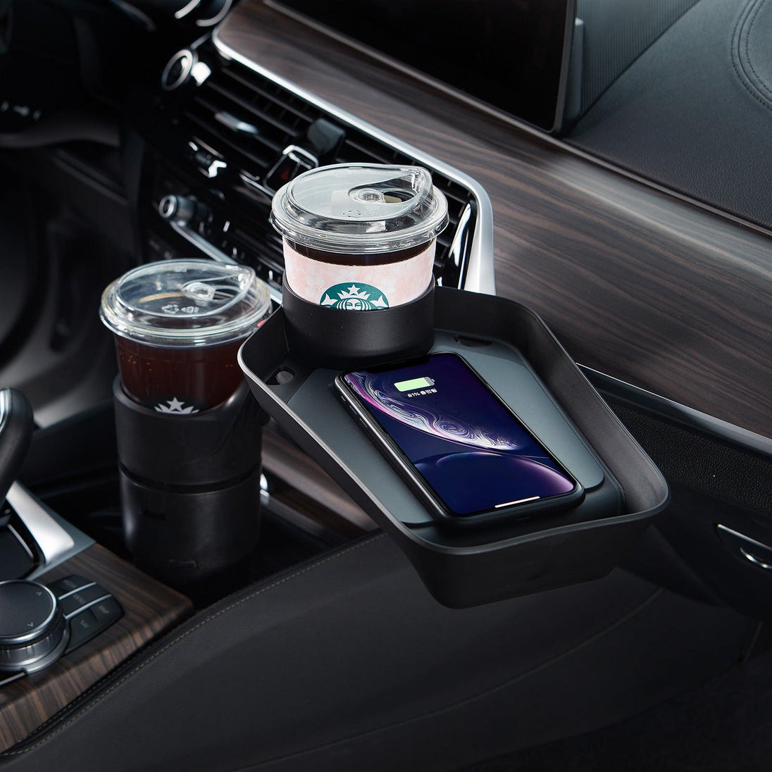 Buy Kustom 10W Car Cup Holder Extension Fast Wireless Charger Tray discounted | Products On Sale Australia