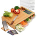 Buy Large Bamboo Cutting Board and 4 Containers with Mobile Holder gift included for Home Kitchen discounted | Products On Sale Australia