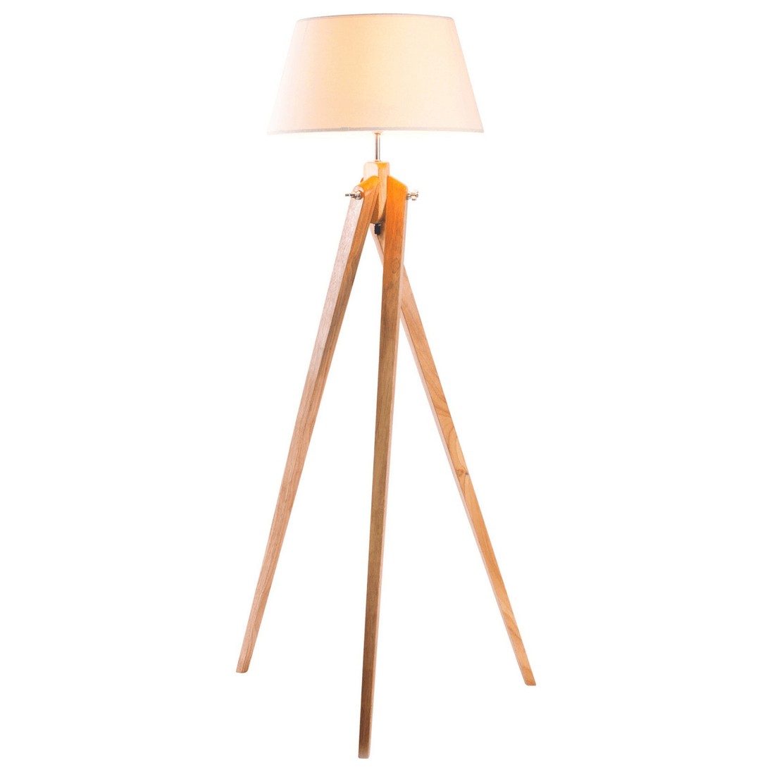 Buy Large Tripod Floor Lamp Linen Shade Modern Bamboo Wooden Retro Twist Light discounted | Products On Sale Australia