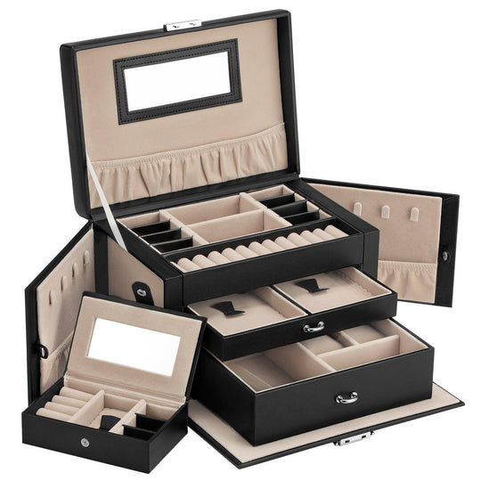 Buy Lockable Jewelry Box 3-Tier Display Case discounted | Products On Sale Australia