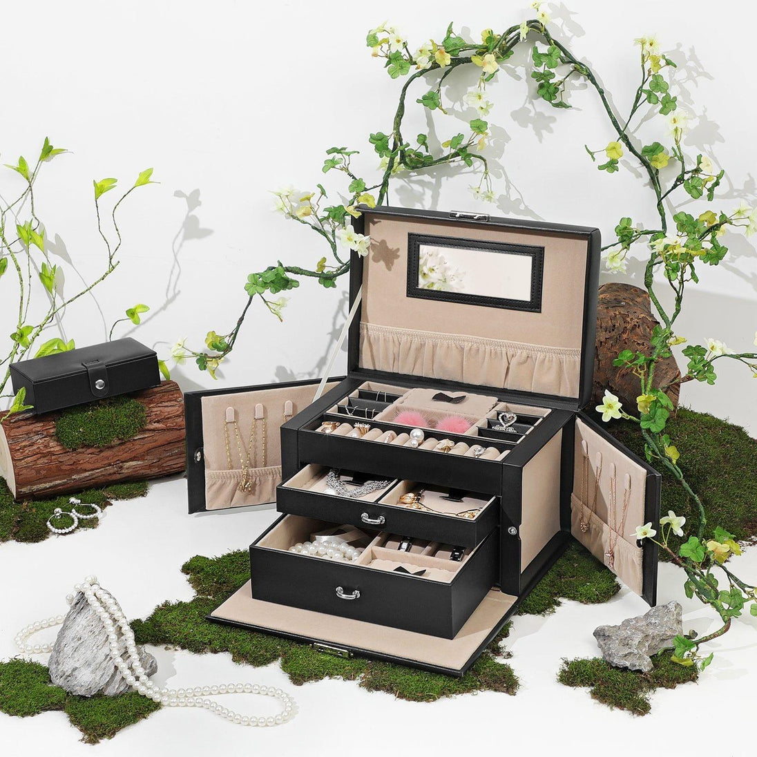 Buy Lockable Jewelry Box 3-Tier Display Case discounted | Products On Sale Australia