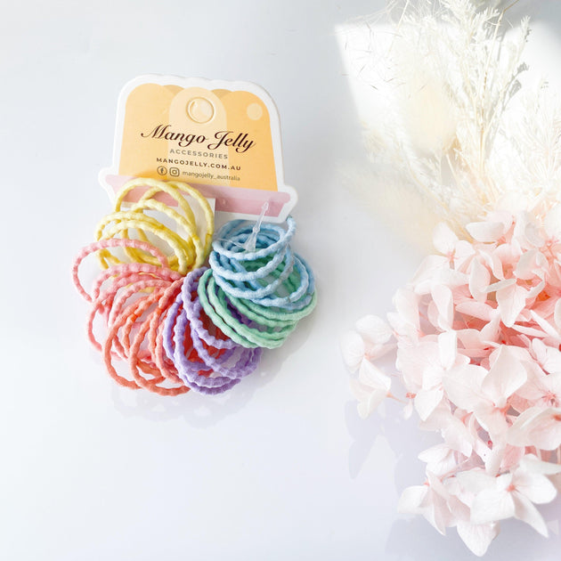 Buy MANGO JELLY Kids Hair Ties (3cm) - Bubbly Candy - Three Pack discounted | Products On Sale Australia