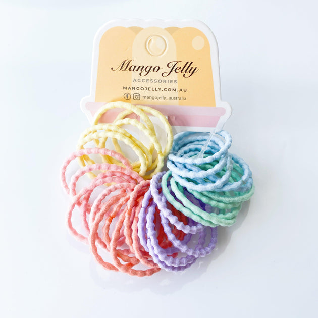 Buy MANGO JELLY Kids Hair Ties (3cm) - Bubbly Candy - Three Pack discounted | Products On Sale Australia