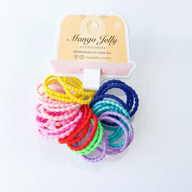 Buy MANGO JELLY Kids Hair Ties (3cm) - Bubbly Mixed - One Pack discounted | Products On Sale Australia