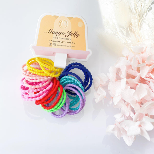 MANGO JELLY Kids Hair Ties (3cm) - Bubbly Mixed - One Pack Products On Sale Australia | Women's Fashion > Accessories Category