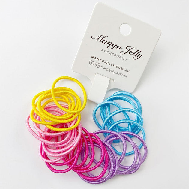 Buy MANGO JELLY Kids Hair Ties (3cm) - Classic Summer Bright - One Pack discounted | Products On Sale Australia