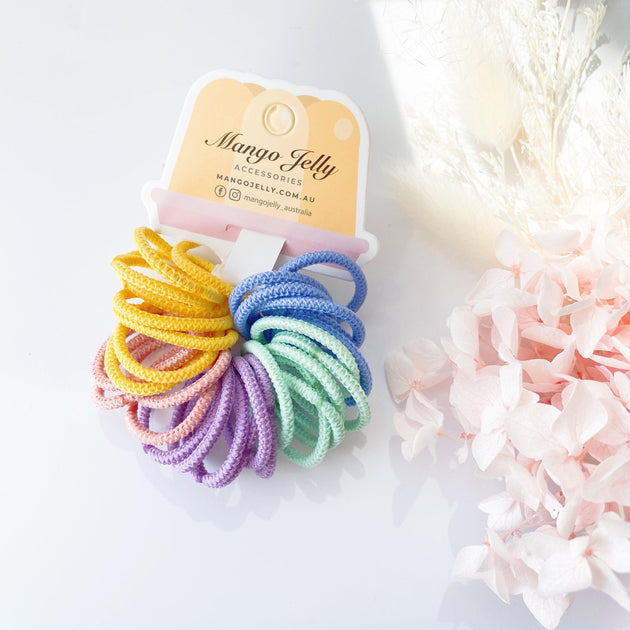 MANGO JELLY Kids Hair Ties (3cm) - Ring Candy - Six Pack Products On Sale Australia | Women's Fashion > Accessories Category