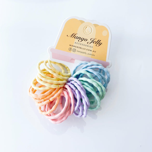 MANGO JELLY Kids Hair Ties (3cm) - Silky Pop Pastel -Twin Pack Products On Sale Australia | Women's Fashion > Accessories Category