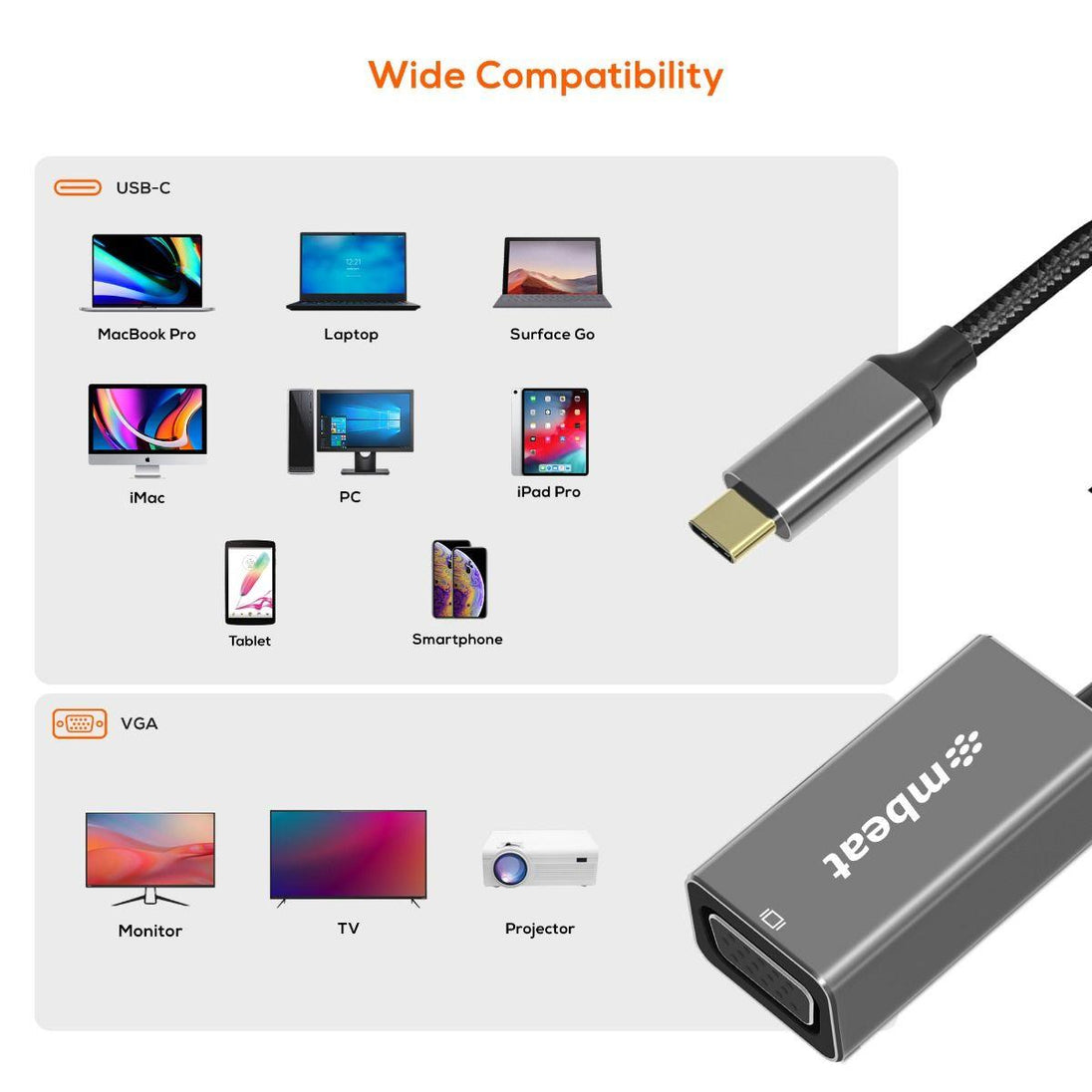 Buy mbeat Elite USB-C to VGA Adapter- Space Grey discounted | Products On Sale Australia