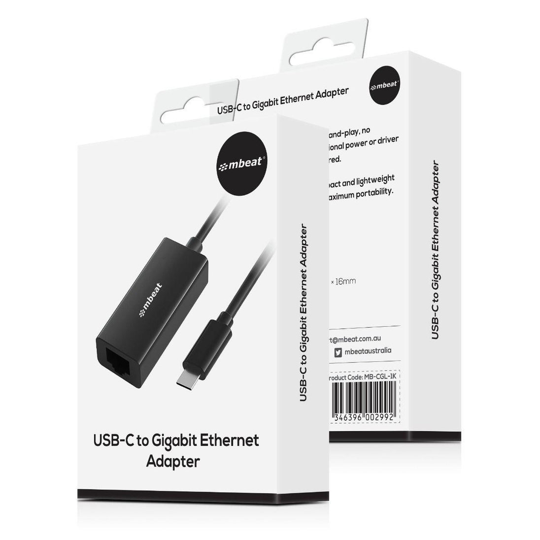 Buy mbeat USB-C Gigabit LAN Ethernet Adapter - Black discounted | Products On Sale Australia