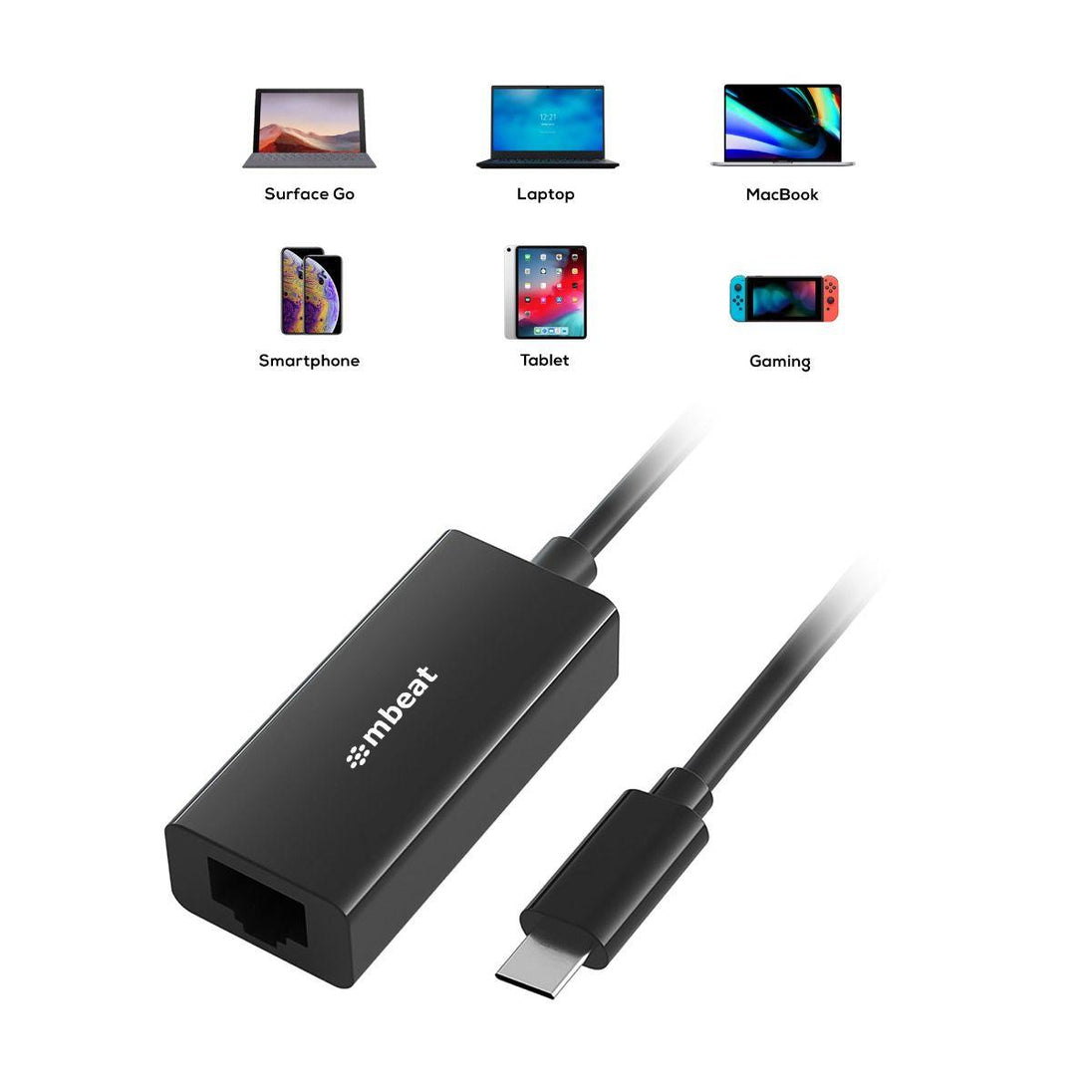 Buy mbeat USB-C Gigabit LAN Ethernet Adapter - Black discounted | Products On Sale Australia