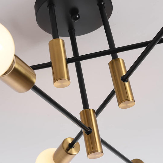 Buy Mid Century Chandelier Modern, 6-Light , Black & Gold discounted | Products On Sale Australia