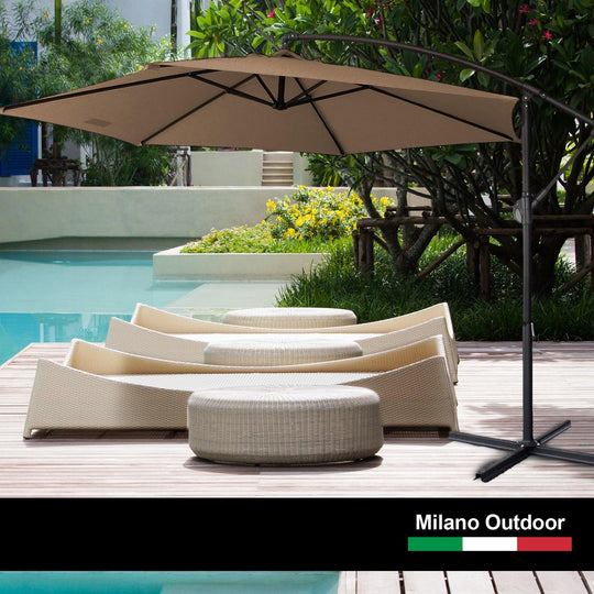 Buy Milano 3M Outdoor Umbrella Cantilever With Protective Cover Patio Garden Shade - Latte discounted | Products On Sale Australia