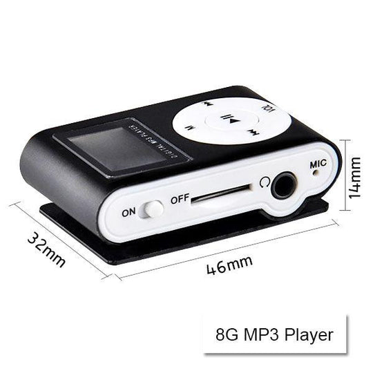 Buy Mini Clip 16G MP3 Music Player With USB Cable & Earphone Black discounted | Products On Sale Australia